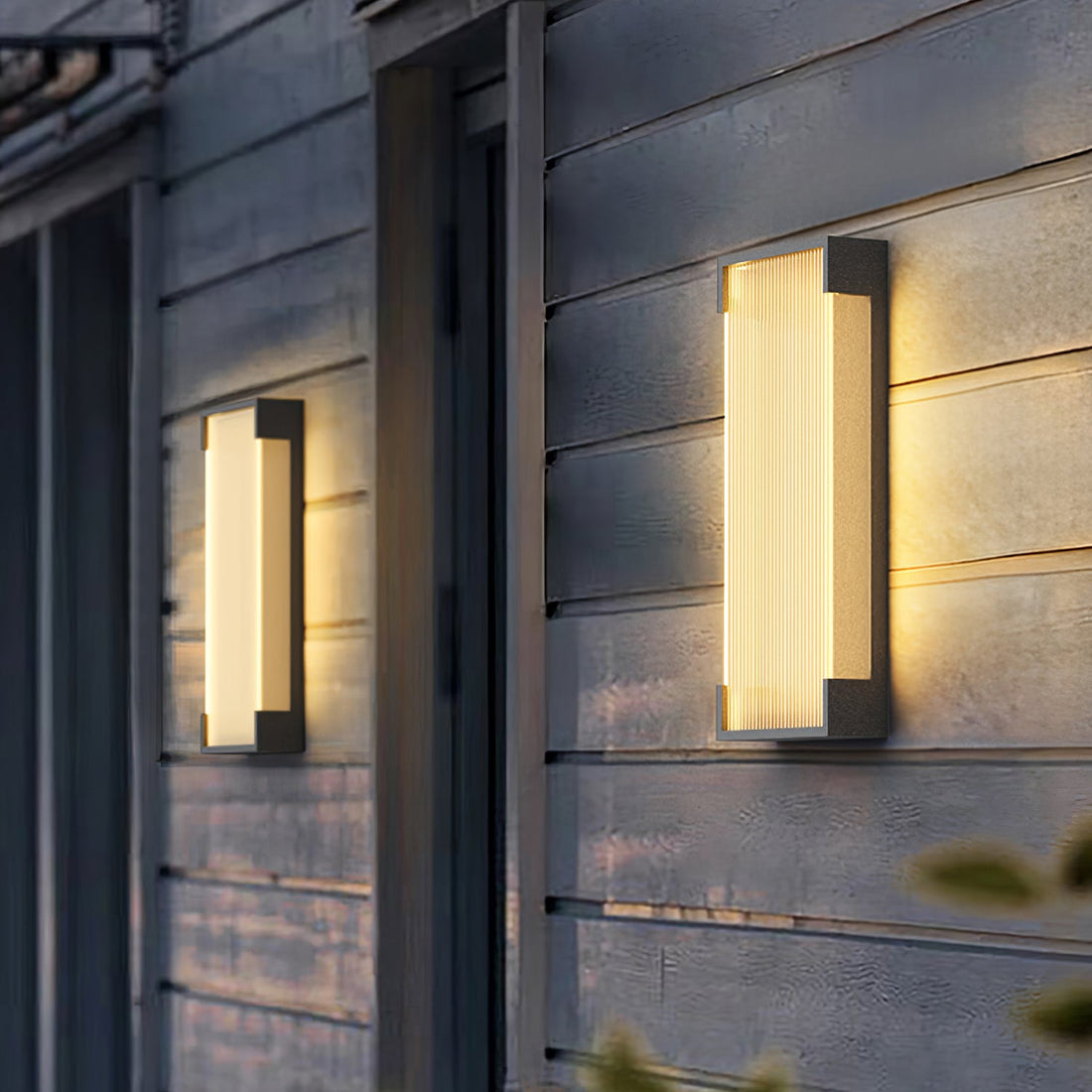 Rechteckige Außenwandleuchte - Moderne schwarze Lampe für Veranda &amp; Garten