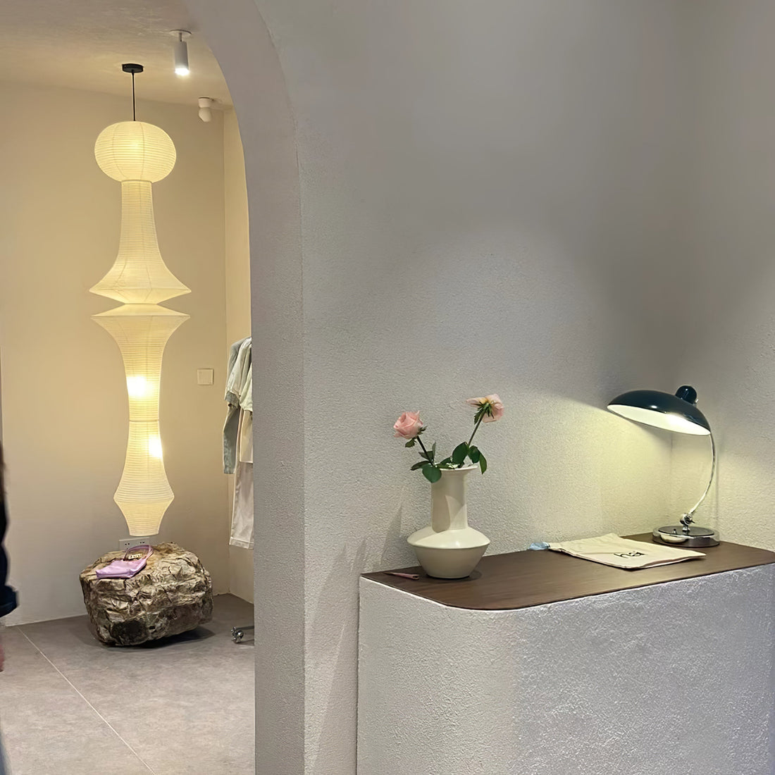 Washi-Papier-Pendelleuchte – Japanische handgefertigte Lampe für das Wohnzimmer