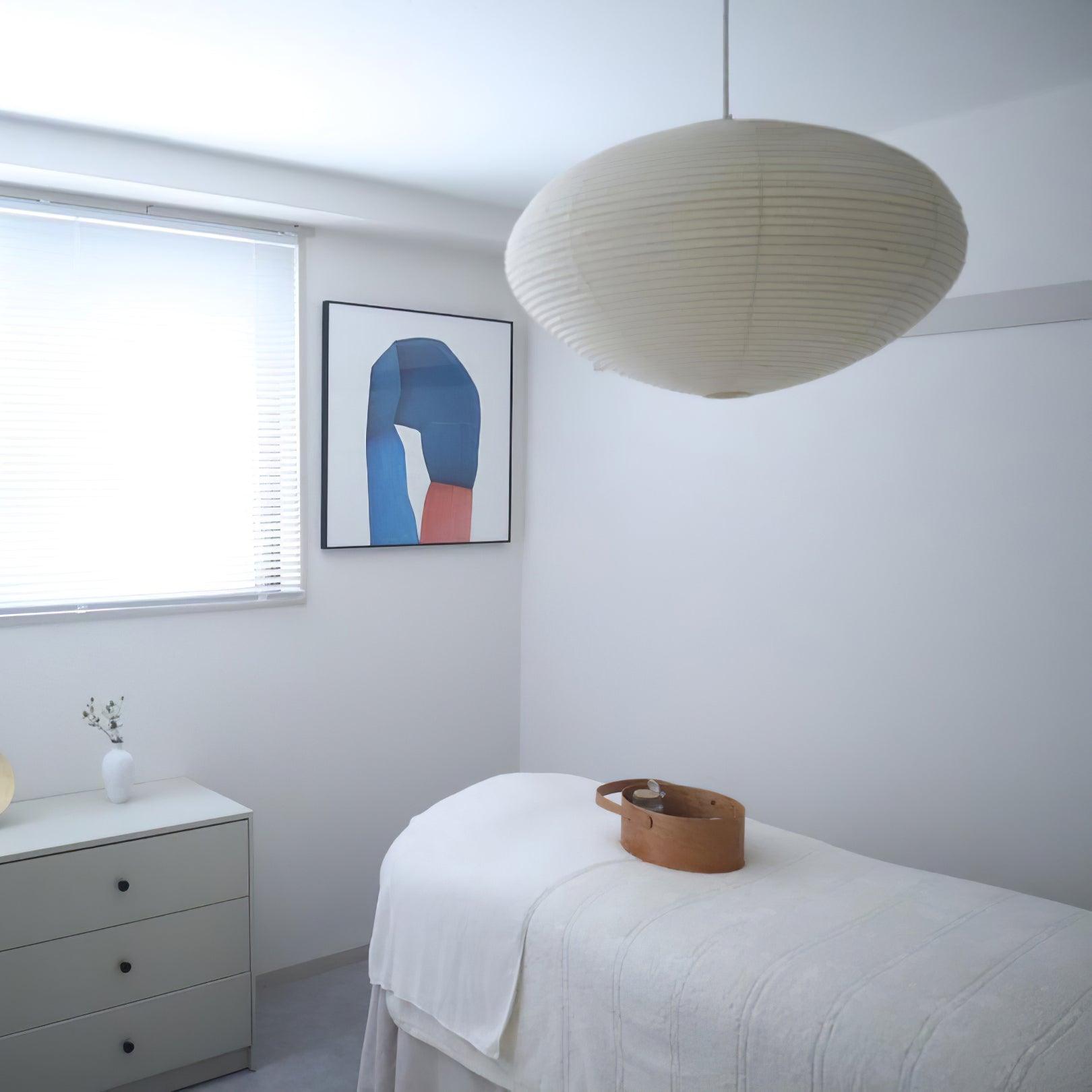 Washi Paper Pendant Lamp - Handcrafted Mulberry Light for Cozy Room