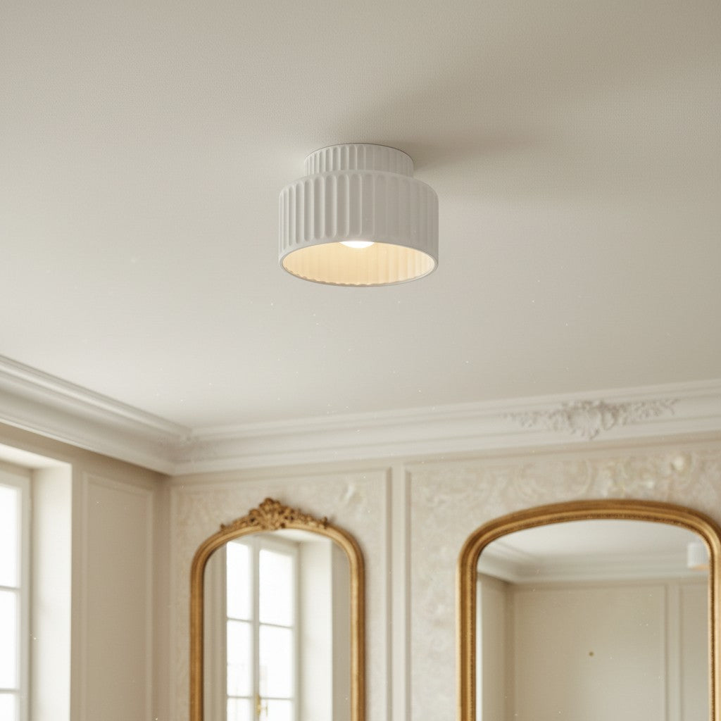 Tierna Bowl Flush Mount Ceiling Light - Soft Sculptural Nordic Form for Entryway