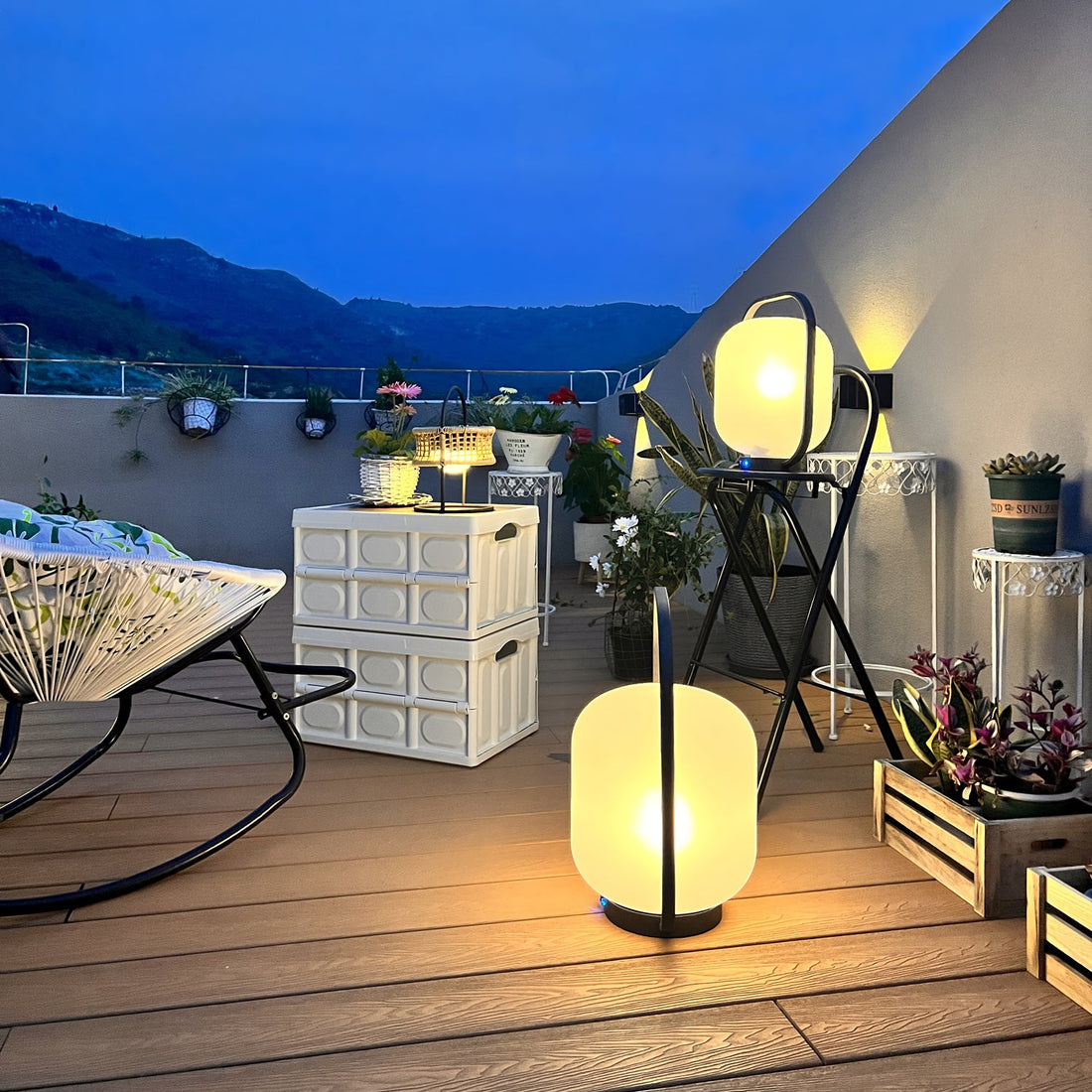 Tragbare Laterne Outdoor-Tischlampe - Wiederaufladbare Lampe für Balkon