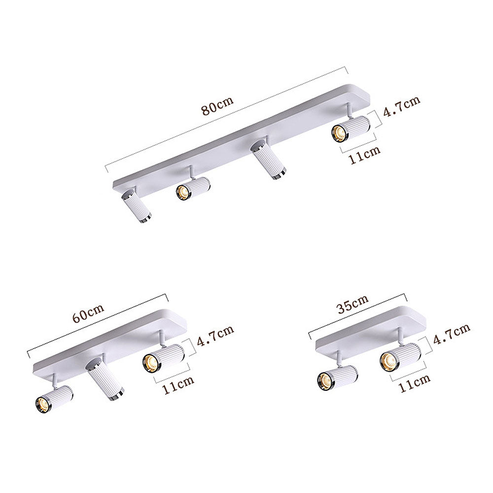 Weiße LED-Schienen-Deckenleuchte – einfache, moderne, verstellbare Metallleuchte