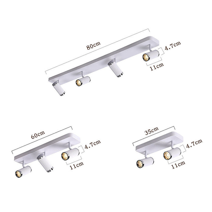 Weiße LED-Schienen-Deckenleuchte – einfache, moderne, verstellbare Metallleuchte