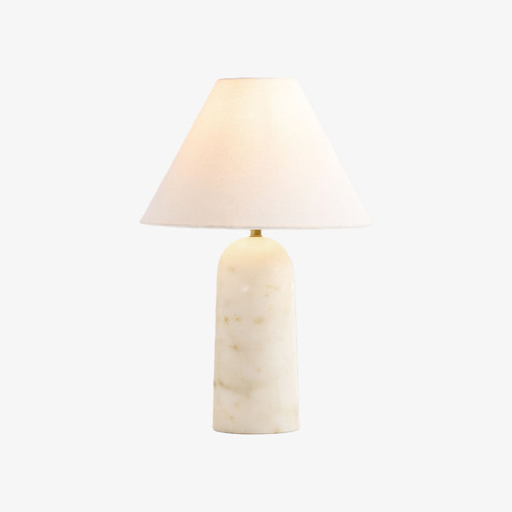 Albi Minimalist Marble Table Lamp – Elegant Fabric Shade Suitable for Any Room