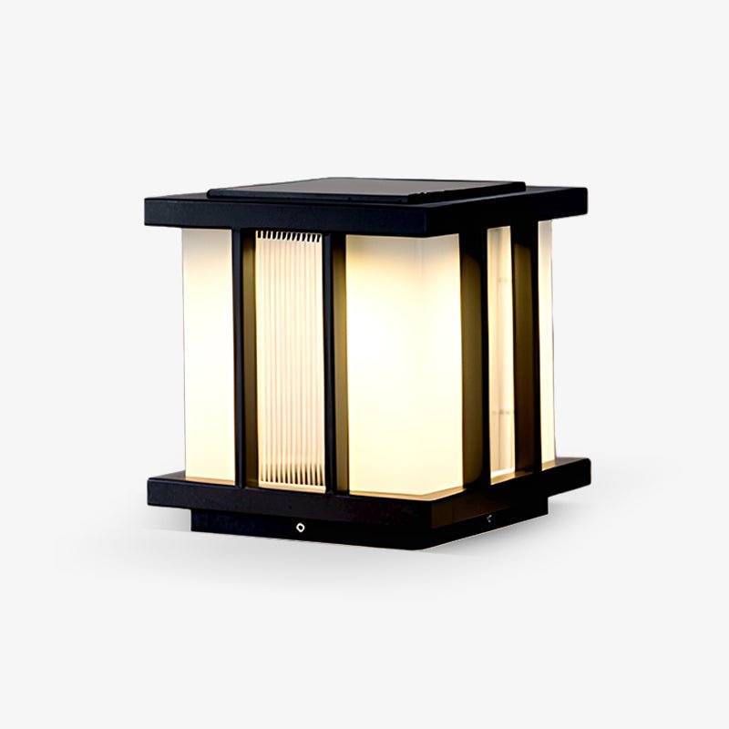 Solar Cube Outdoor Light - Modern Frosted Glass Pathway Lighting