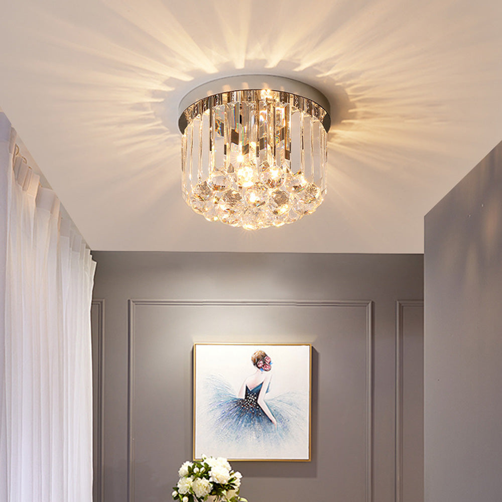 Luxury Crystal Ceiling Light - Modern Square Fixture for Living Room