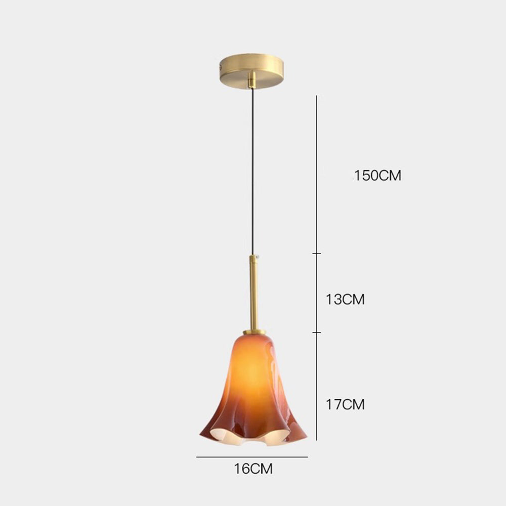 Bauhaus Pendant Light - Retro Glass Flower Design for Bedroom