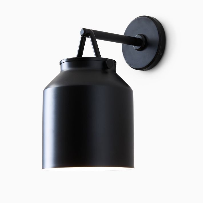 Hanton Metal Outdoor Wall Sconce - Matte Black Industrial Light Fixture