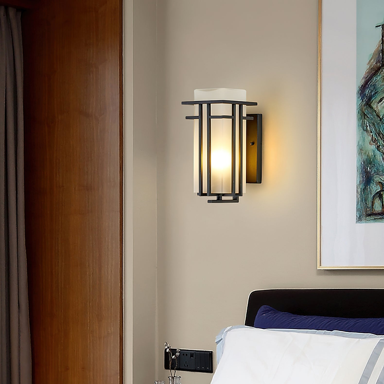 Outdoor Wall Lamp - Retro Iron Sconce for Front & Back Door Lighting