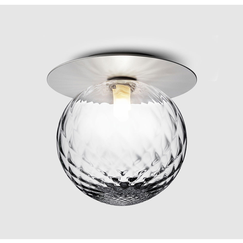 Glass Orb Ceiling Light - Modern Metal Ball Ceiling Lamp for Hallway