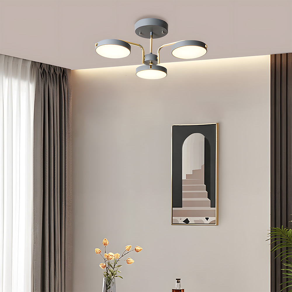 Disc Branch Iron Ceiling Lamp - Nordic Creative Light for Living Room