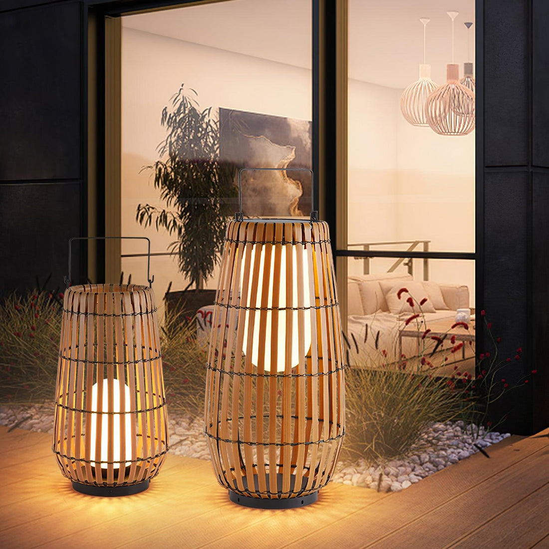 Tropic Braid Outdoor Lamp - Faux-Rattan Metal Waterproof