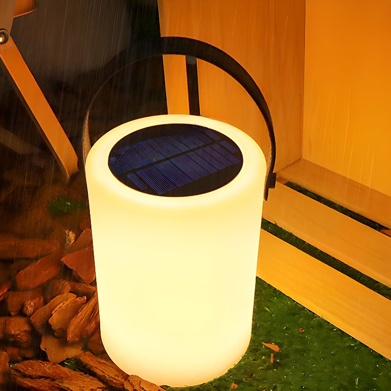 Tragbare Laternen-Tischlampe – Schlankes Weiß – Solarbetrieben wiederaufladbar