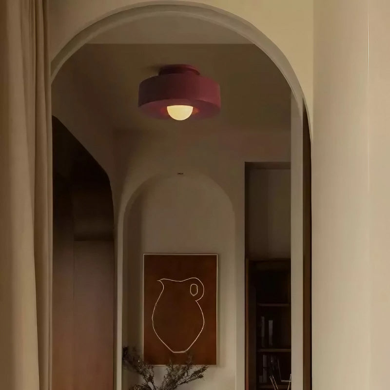 Runde Deckenleuchte Morandi aus Kunstharz zur bündigen Montage