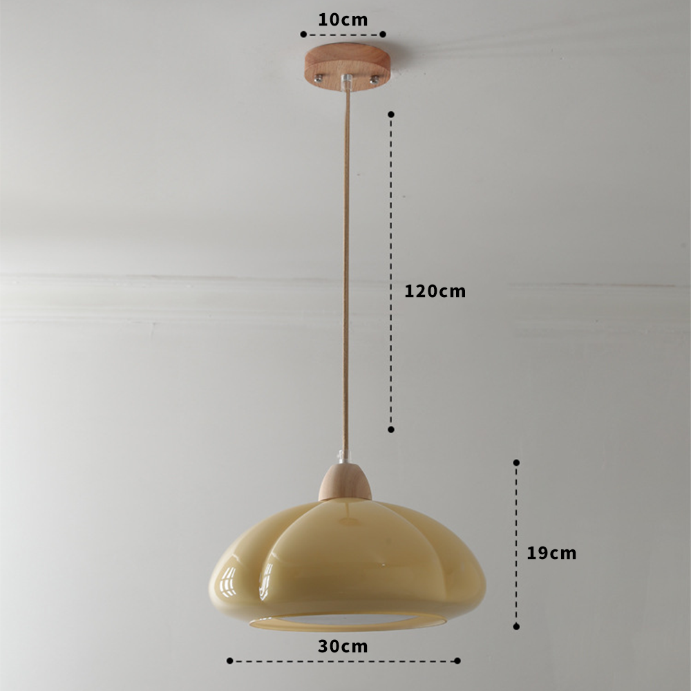 Retro Glass Pendant Light - Pumpkin Shape Lamp for Kitchen