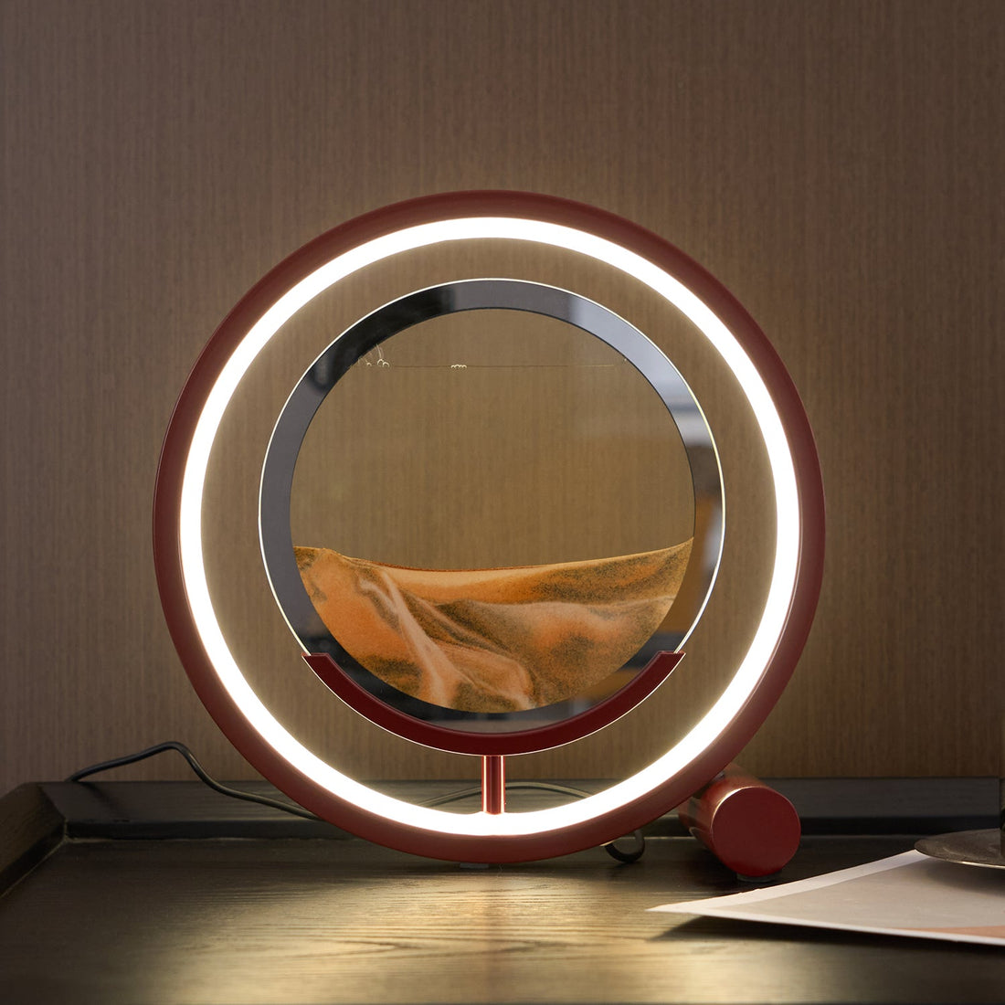 Entspannende Sand-Tischlampe – fließendes Sandlicht für Schlafzimmer und Büro