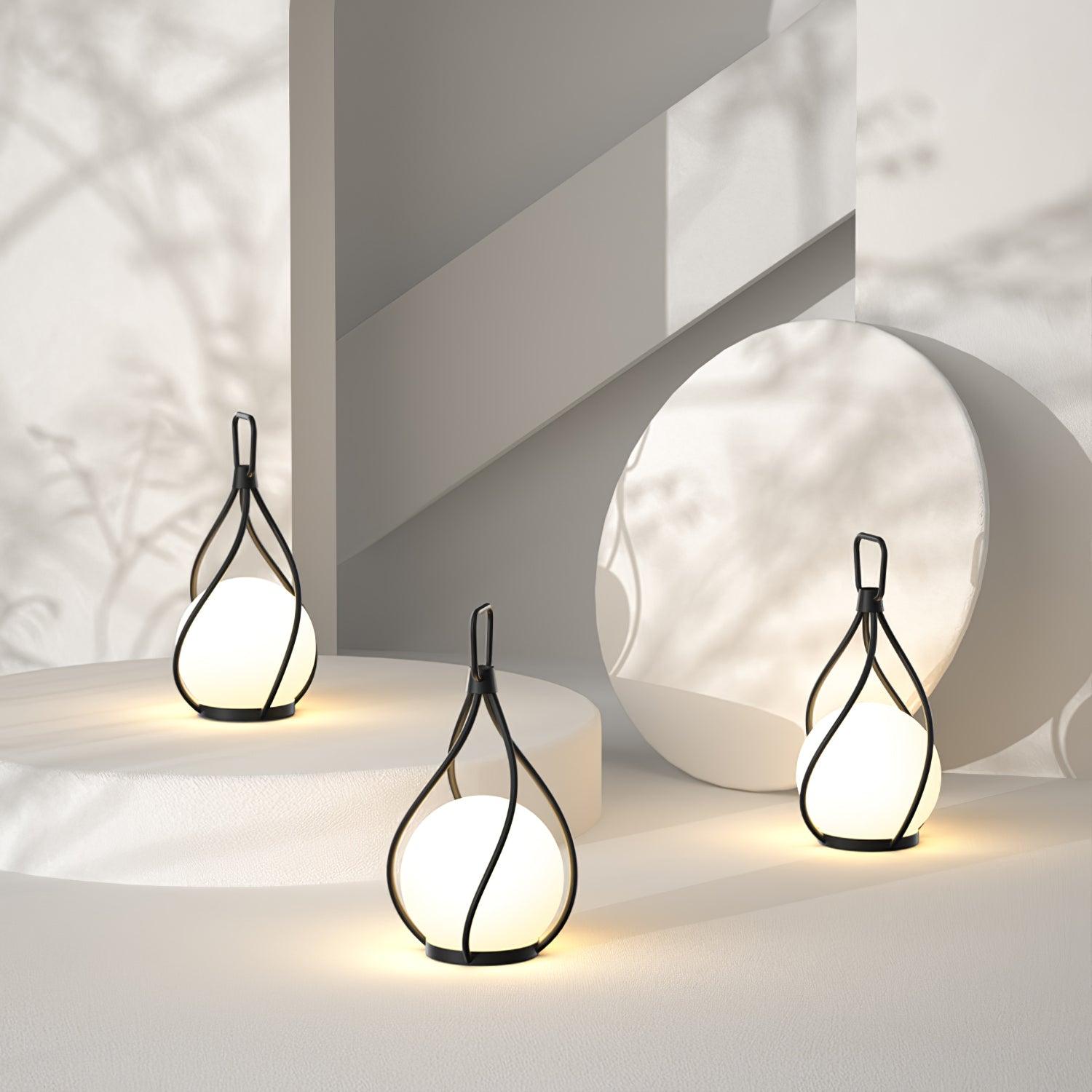 Orb Lantern Tischlampe – Wiederaufladbares LED-Licht für Innen und Terrasse