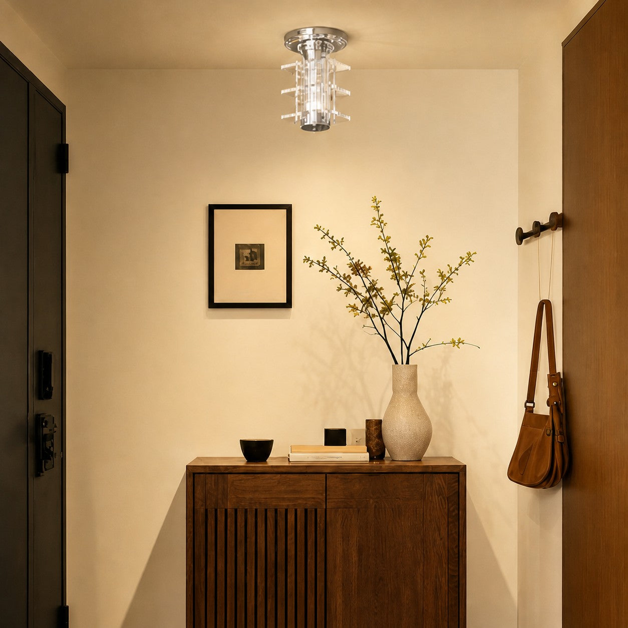 Bauhaus Acrylic Chrome Flush Mount Ceiling Lamp