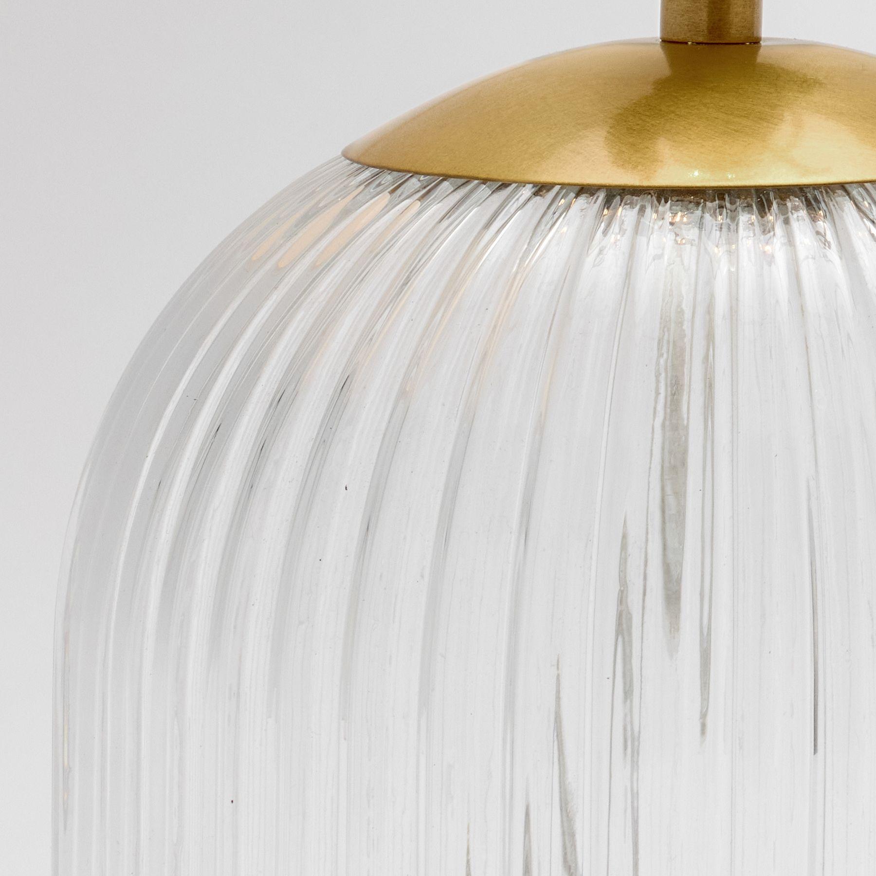 Bravira Ribbed Glass Table Lamp - Modern Lighting with Linen Shade
