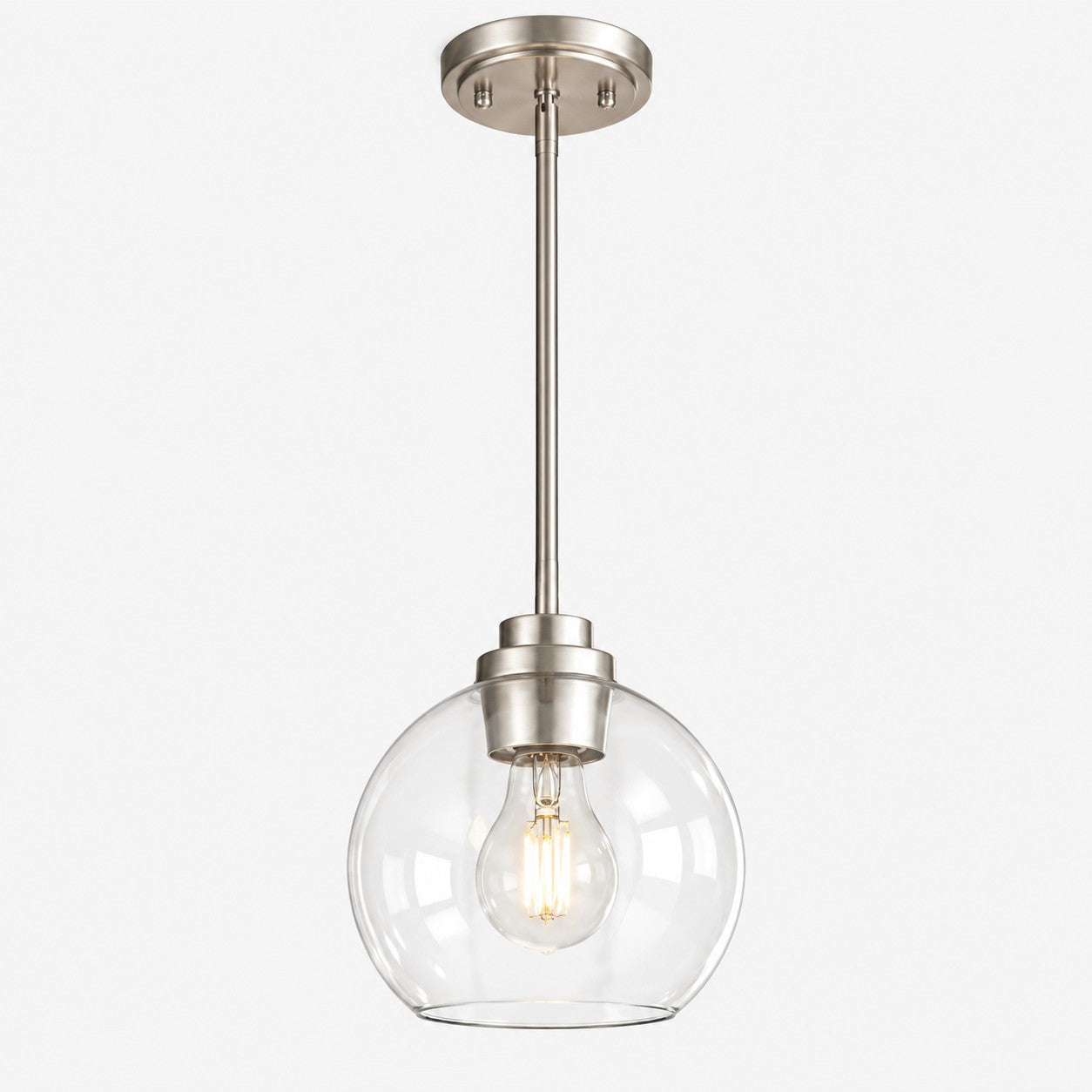 Modern Clear Glass Pendant Light for Kitchen Island and Foyer