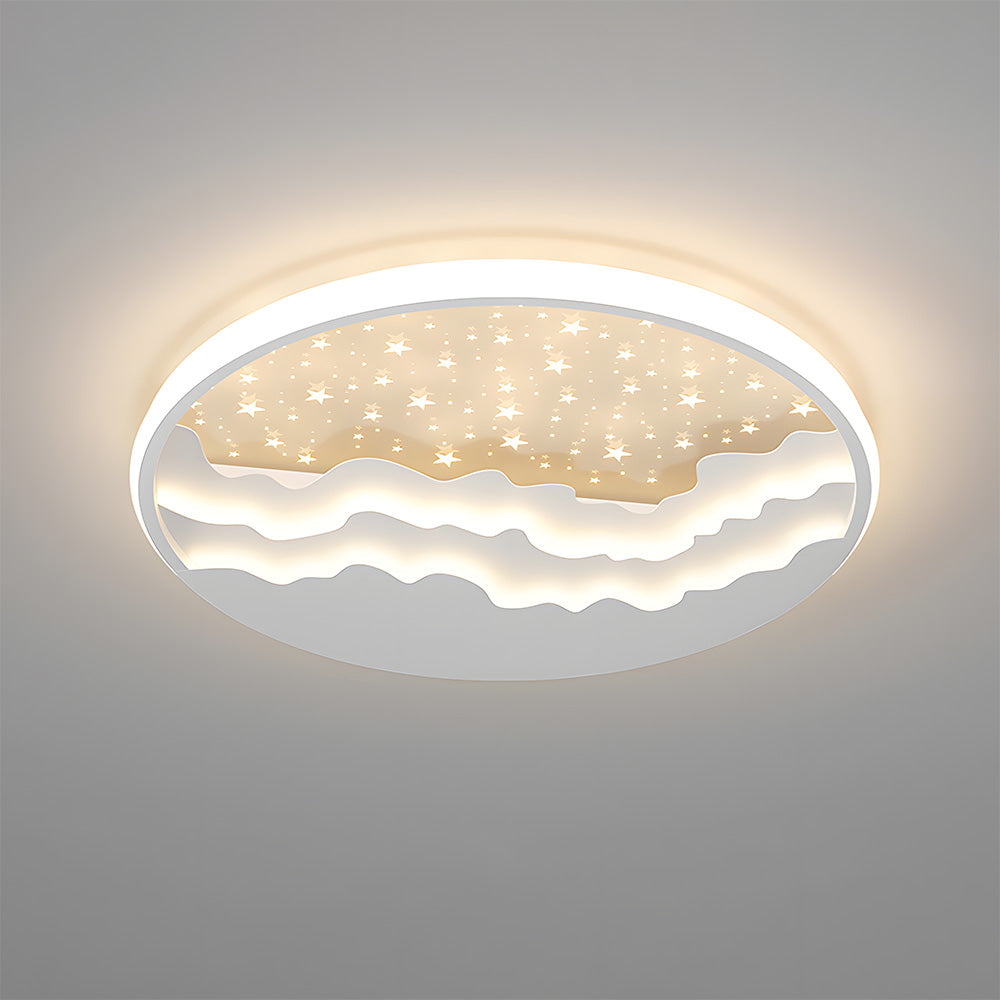 Creative White Iron Ceiling Light - Geometric Iron Fixture for Bedroom