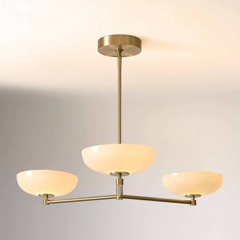 Vega Glass Mid-Century Modern Globe Chandelier with Glass Shades for Dining Room and Kitchen Island