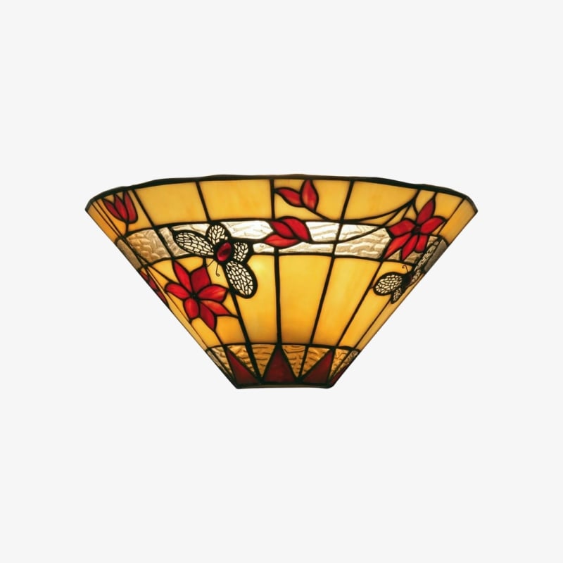 TF Butterfly Wall Sconce – Stained Glass Butterfly Design Wall Light for Bedroom and Living Room
