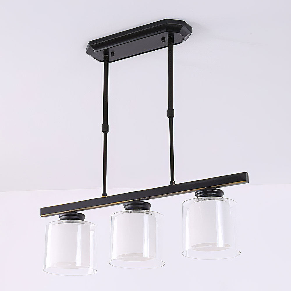 Kitchen Island Pendant Light - Modern Adjustable Height Glass Lighting