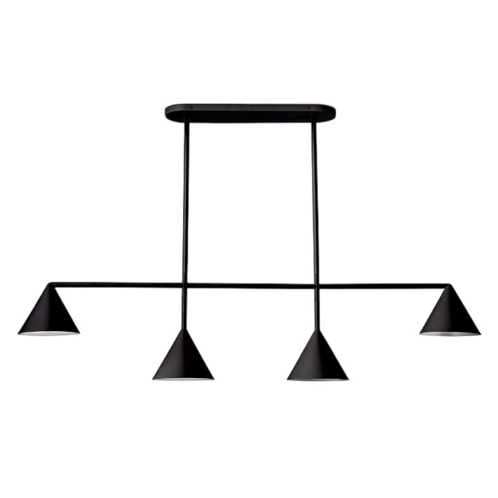 Brivana Modern Metal Chandelier - Black Cone Pendant Lamp for Office