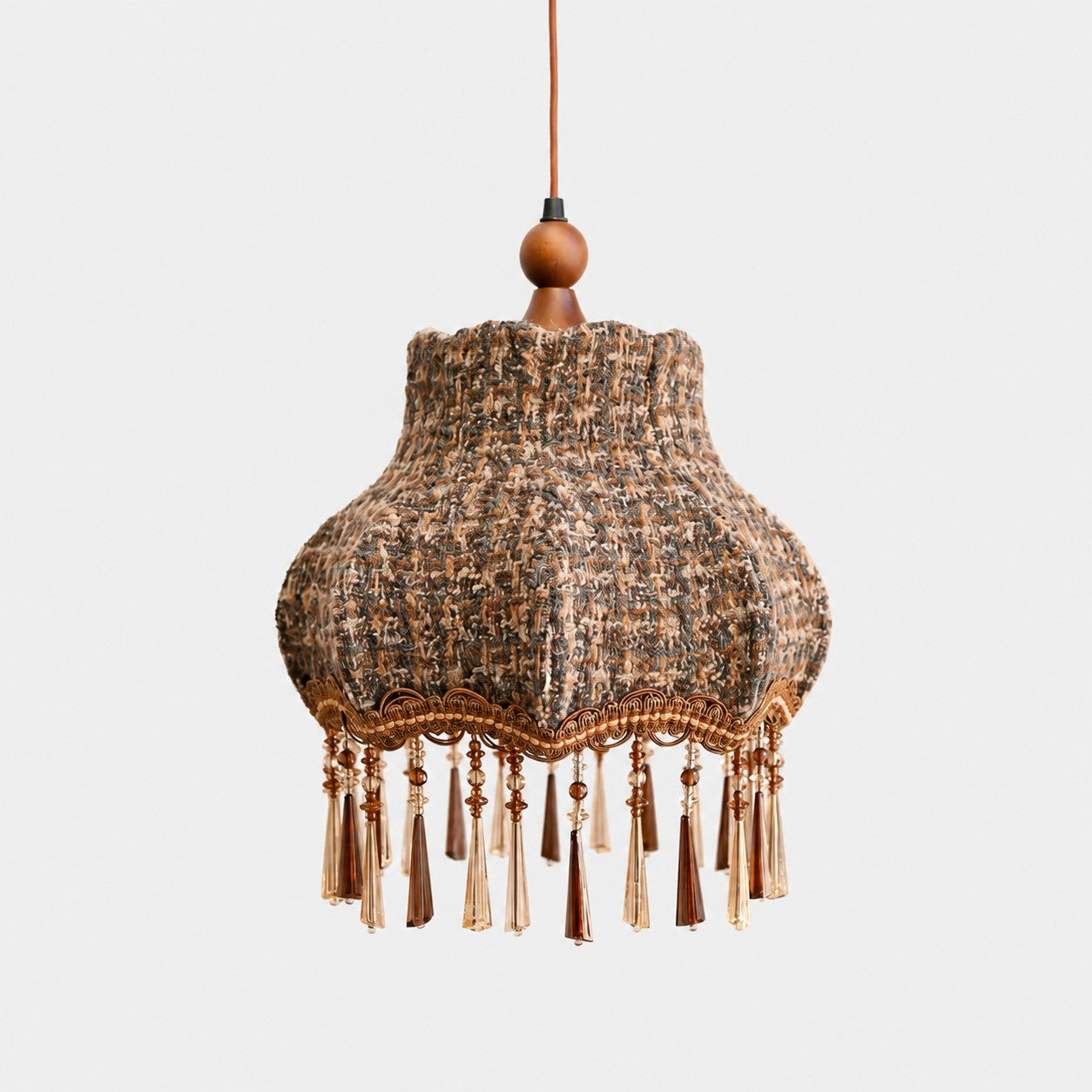 Vintage Fabric Fringe Pendant Lamp