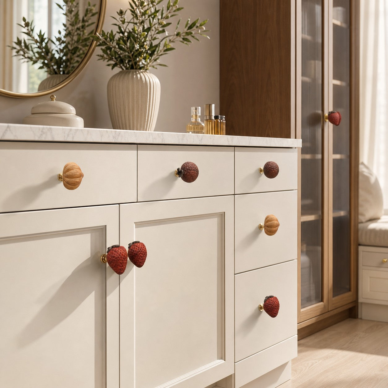 Handcrafted Wooden Fruit Cabinet Hardware