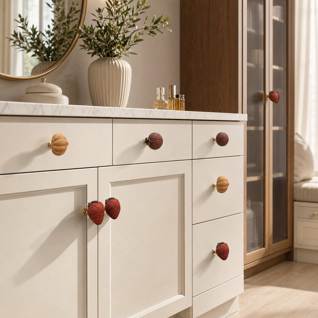 Handcrafted Wooden Fruit Cabinet Hardware