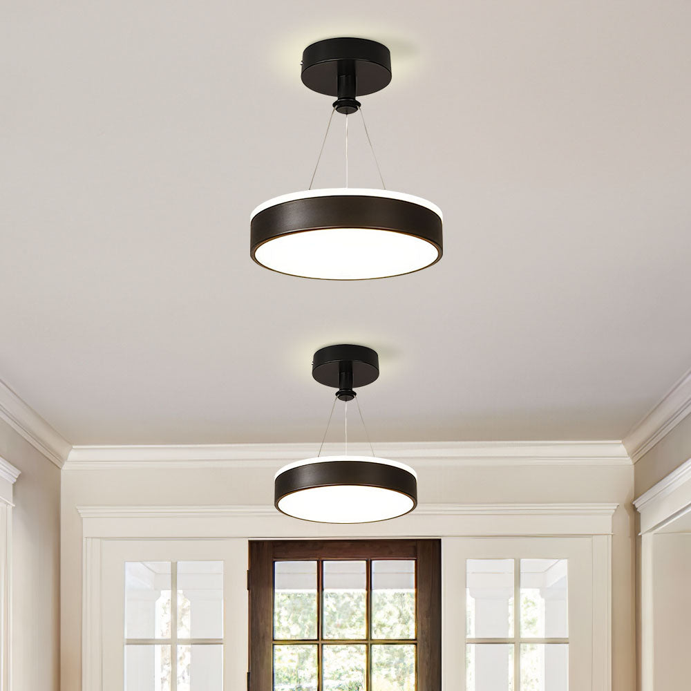 Metal LED Round Pendant Light - Modern LED Ceiling Fixture for Hallway