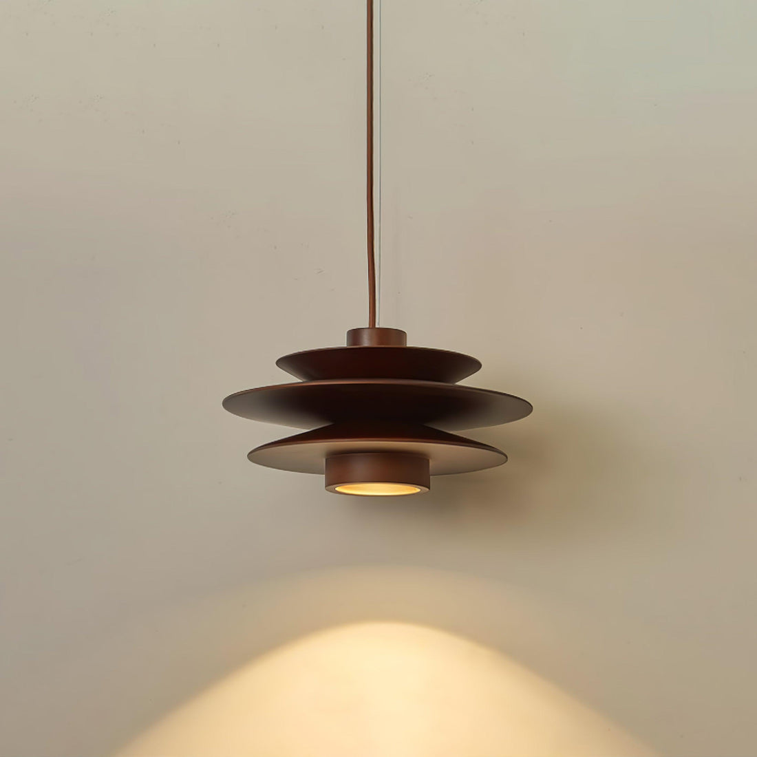 Layered Wood Plug-In Swag Pendant