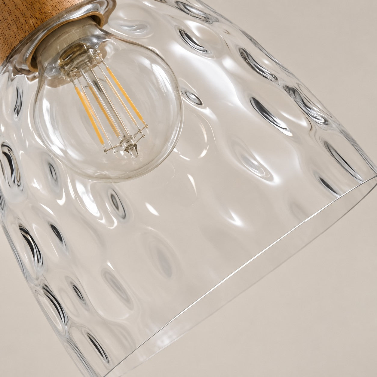 Sculptural Ripple Glass Pendant Lamp