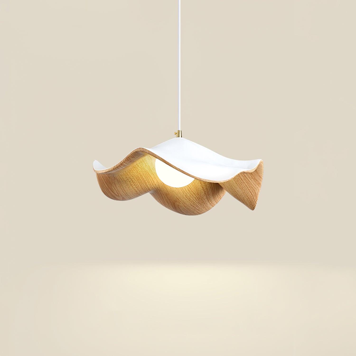 Leaf Vein Glass Plug-In Pendant Lamp