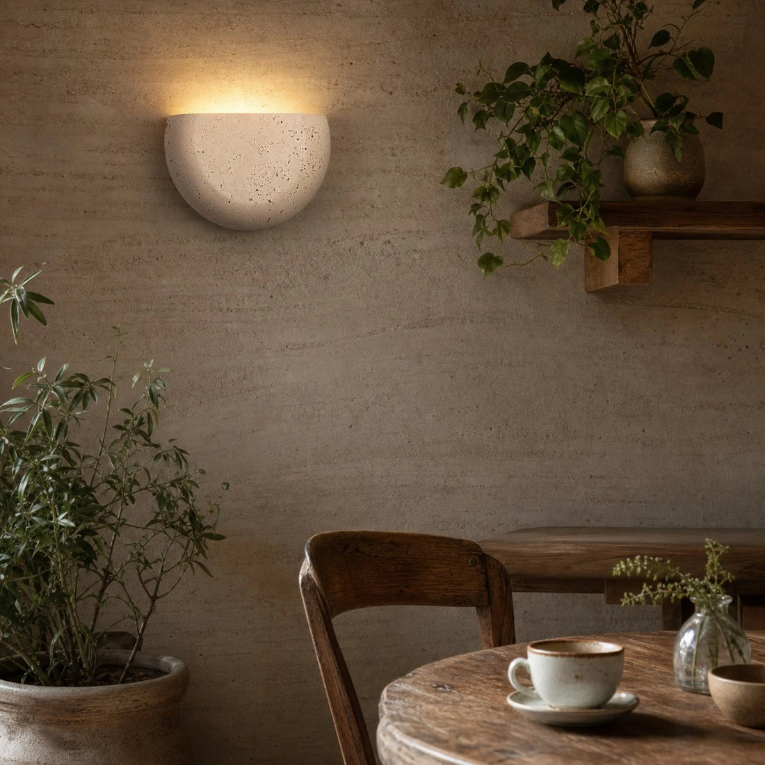 Off white wall sconce scene and detail image