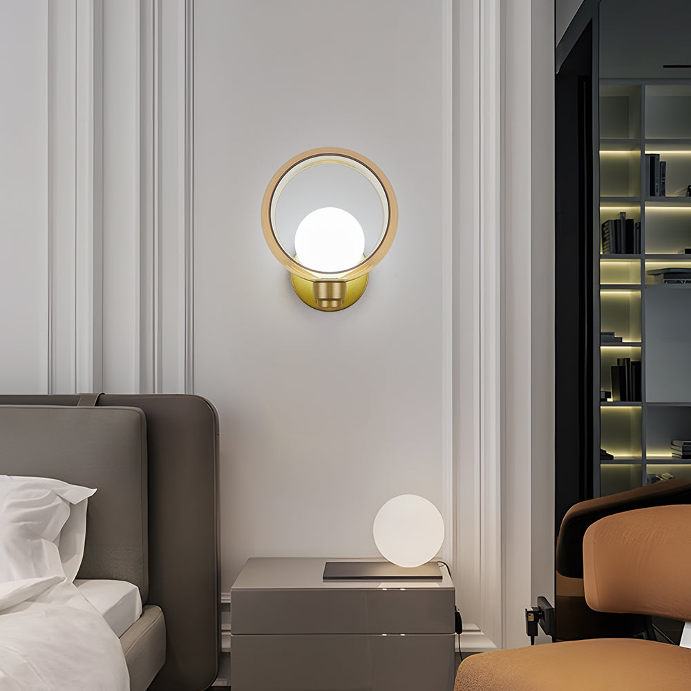 Round Glass Wall Sconce - Modern Living Room Lighting Contemporary