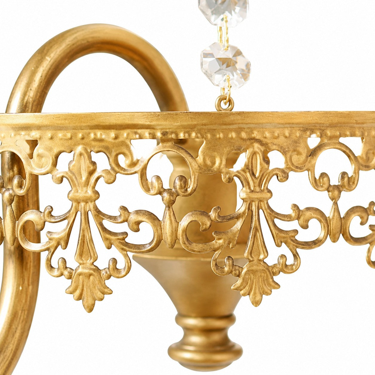 French Six-Light Candle Chandelier with Crystal Draping