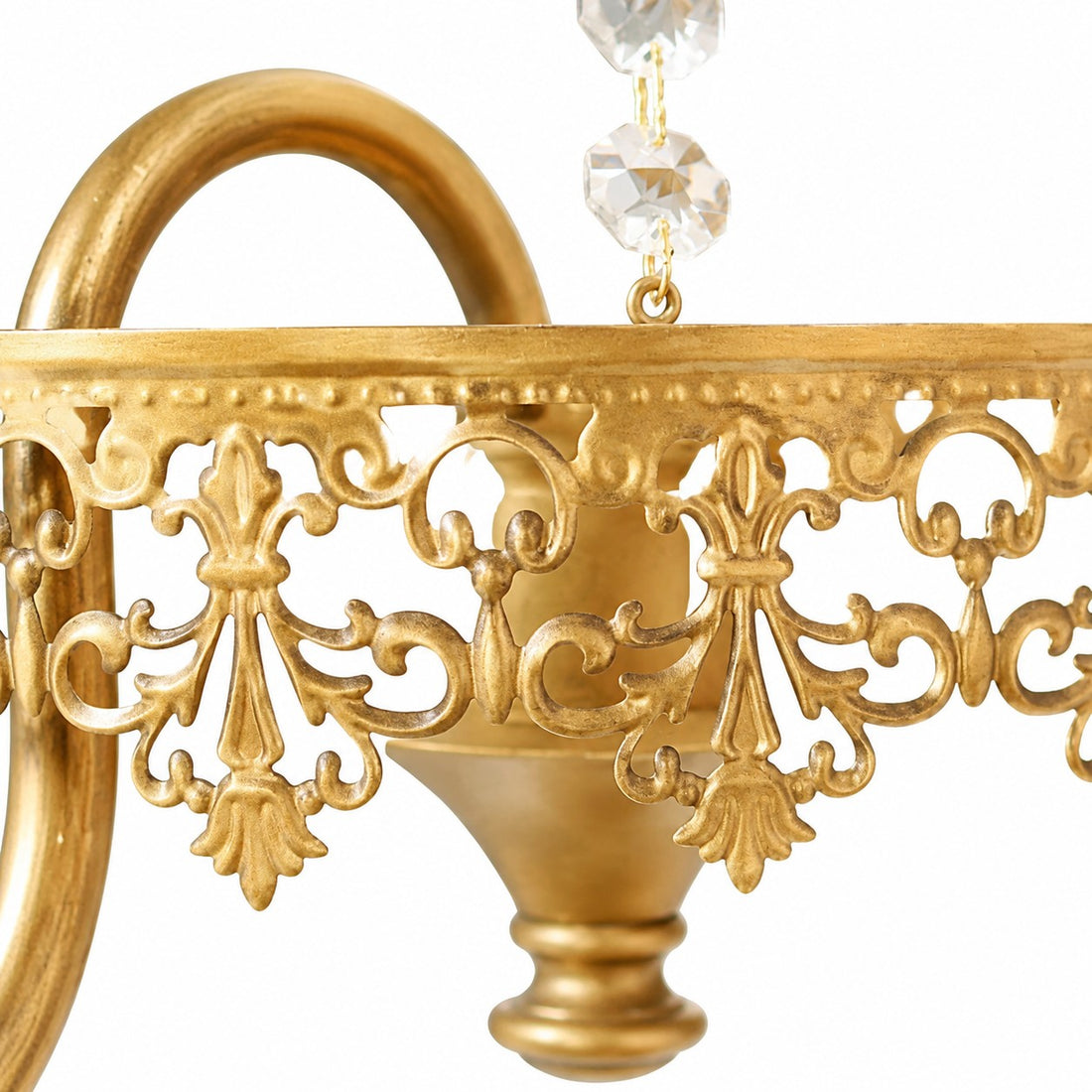 French Six-Light Candle Chandelier with Crystal Draping