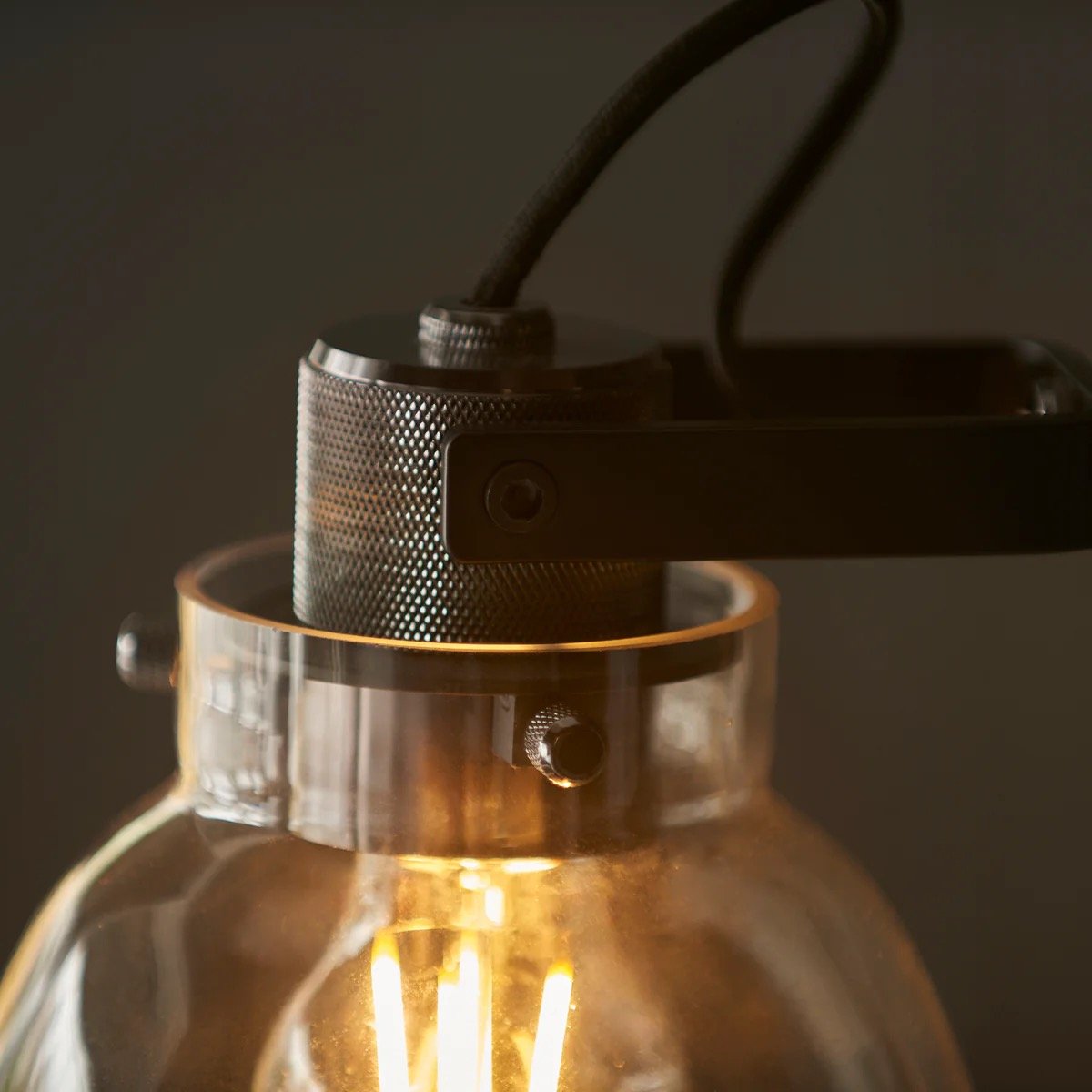 Readium Adjustable Table Lamp - Industrial Metal and Dome Glass for Bedroom and Study