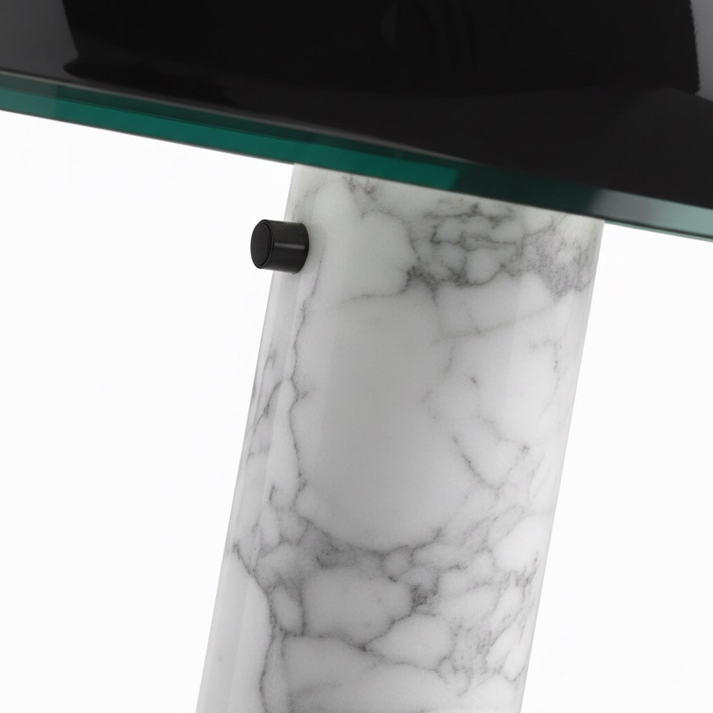 Slantia Amusing Ploy Table Lamp - Glass Shade and Marble Base Design for Living Room or Bedroom N45