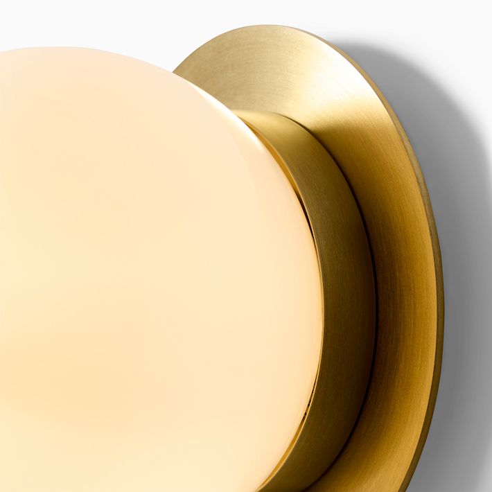 Rivolence Wall Sconce – Antique Brass Milk Glass Light