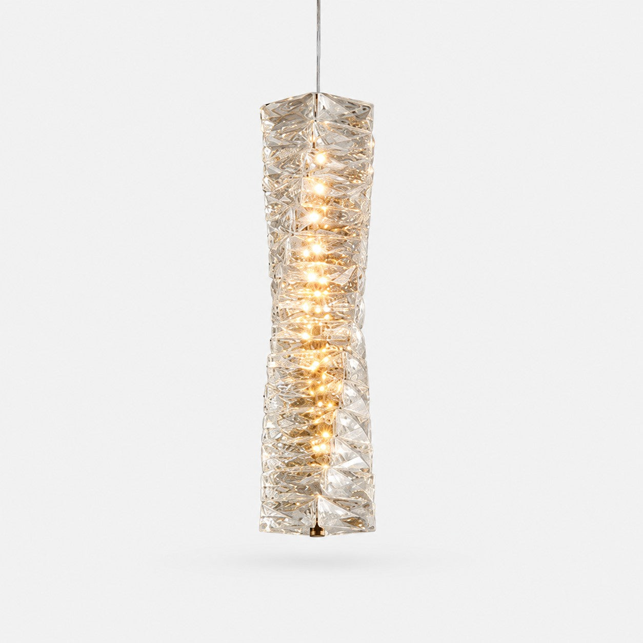 Sculptural Crystal Column LED Pendant Light