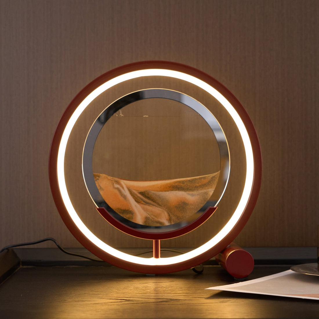 Entspannende Sand-Tischlampe – fließendes Sandlicht für Schlafzimmer und Büro