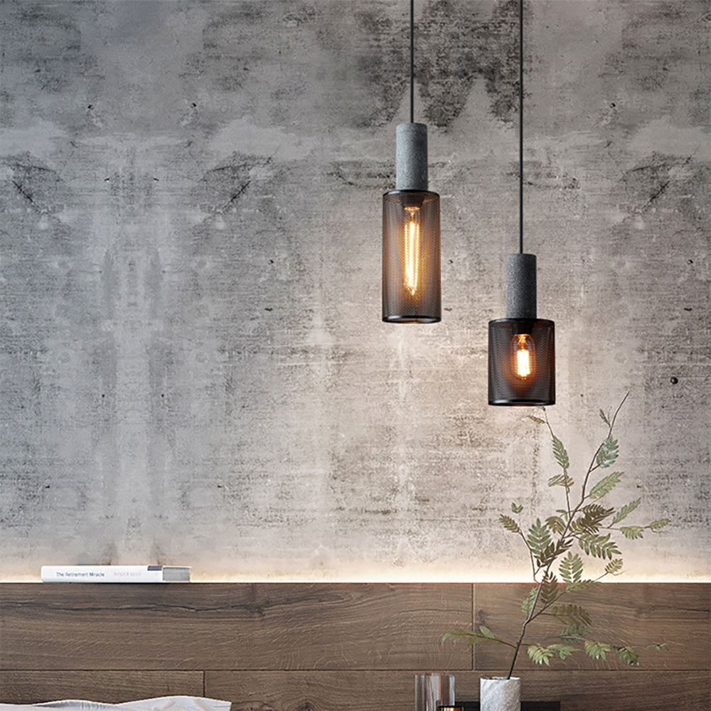 Iron Pendant Light - Modern Grey Industrial Hanging Lamp