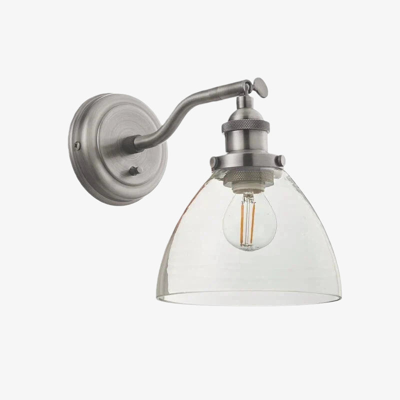 Novera Wall Light Collection – Glass Shade Finishes in Brass Silver Nickel Copper – Residential and Boutique Hospitality