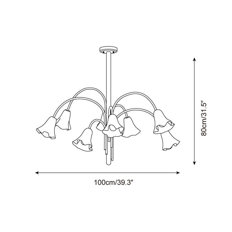 Bellina Moderner romantischer Kronleuchter – Botanisches Liliendesign mit Glasblumen