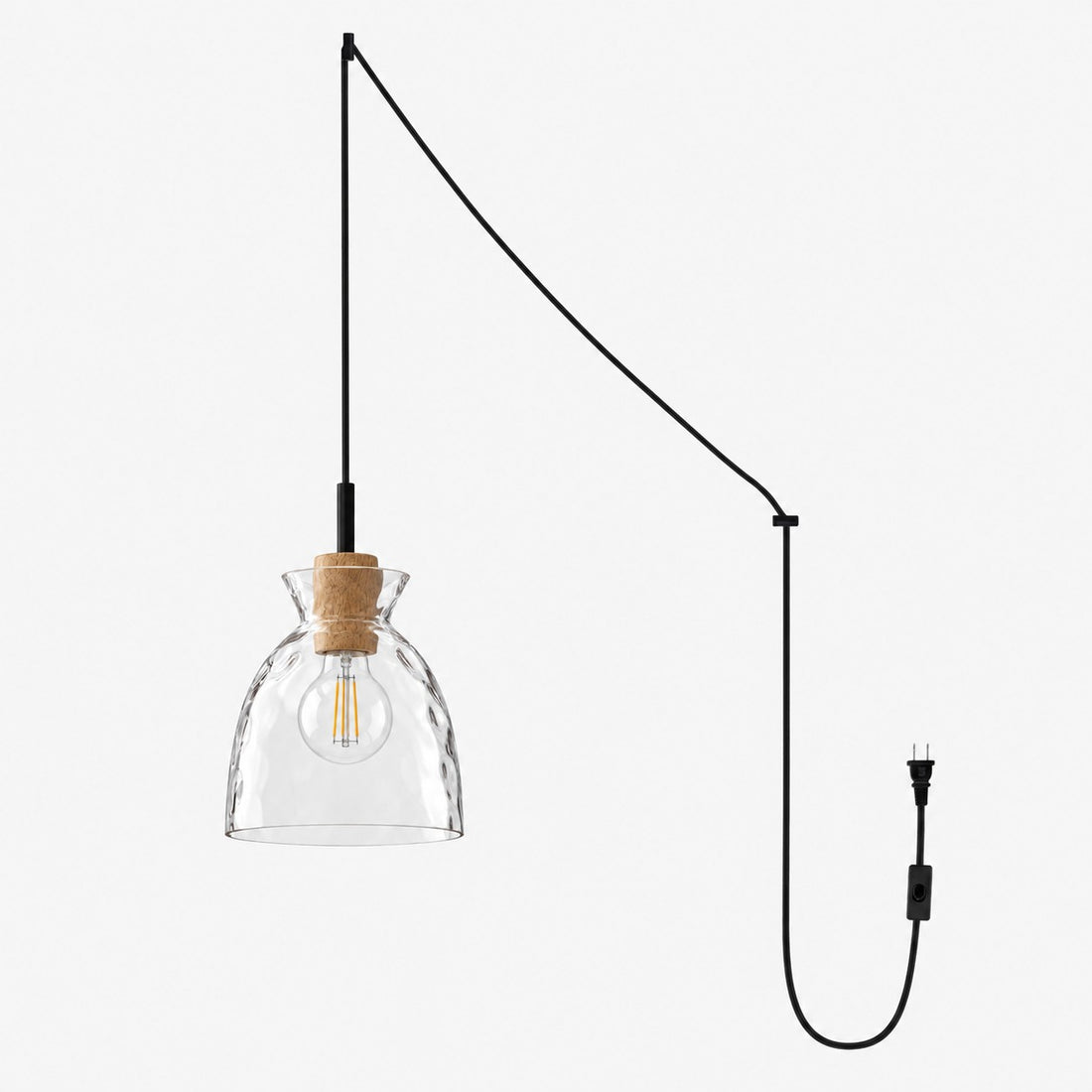 Sculptural Ripple Glass Pendant Lamp
