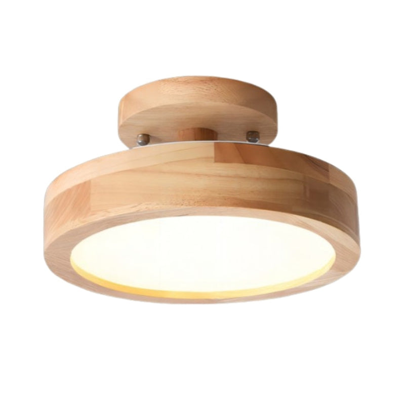 Bunte runde Deckenleuchte aus Macaron-Holz